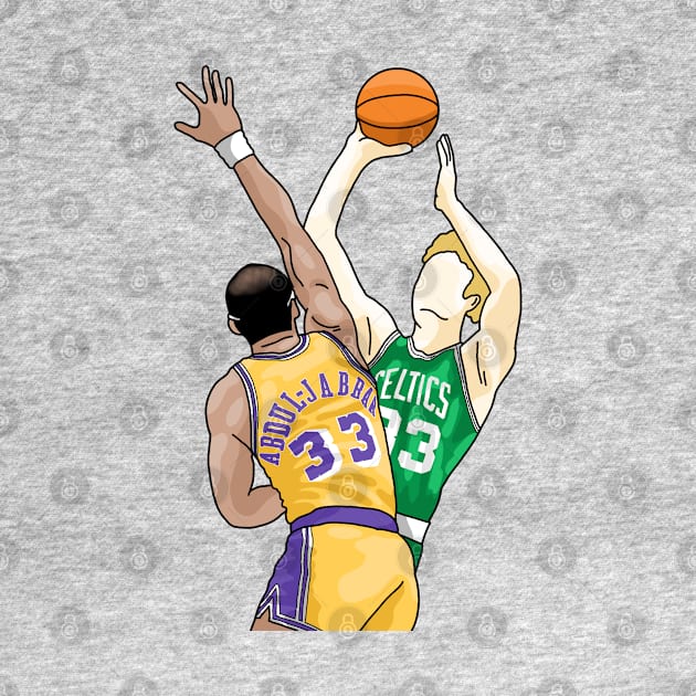 Kareem Abdul Jabbar vs Larry Bird // 33 vs 33 // Drawing Style by thesportstation